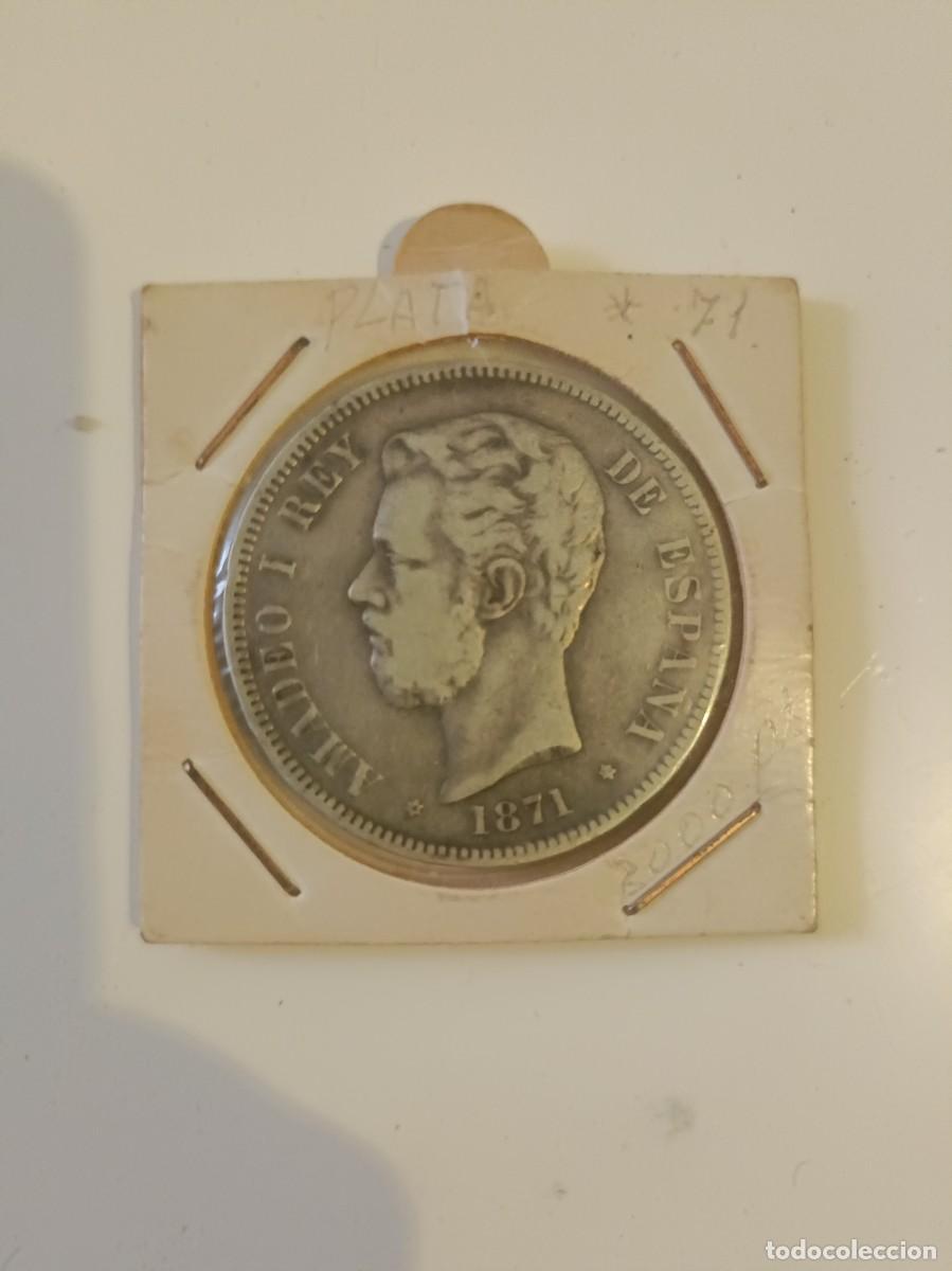 Material numism&aacute;tico: Moneda de 5 pesetas de 1871 71/18 - Foto 1