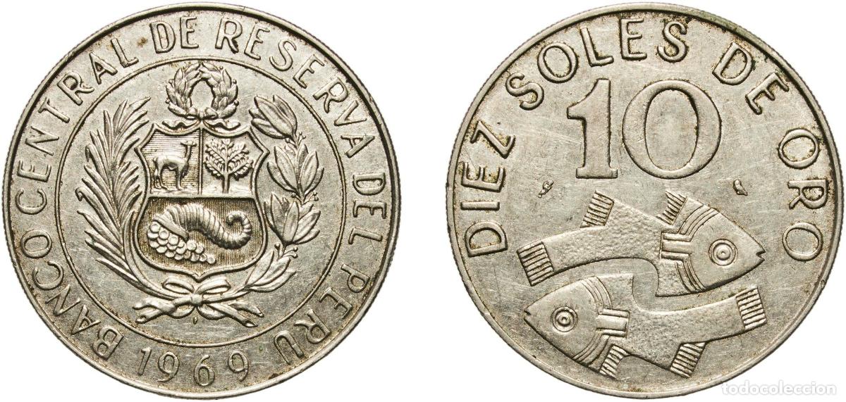 Material numism&aacute;tico: Peru Republic 1969 10 Soles de Oro Copper-nickel Paris Mint (15000000) 10g AU KM 253 Sch&ouml;n 55