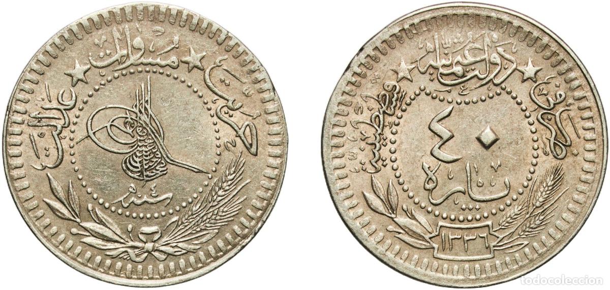 Material numism&aacute;tico: Ottoman Empire AH1336 (1921) ٤ 40 Para - Mehmed VI Copper-nickel Konstantiniyye / Qustantiniyah Min