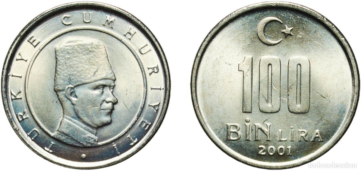 Material numism&aacute;tico: Turkey Republic 2001 100 000 Lira Nickel brass (65% Copper, 18% Nickel, 17% Zinc) (63055000) 4.58g
