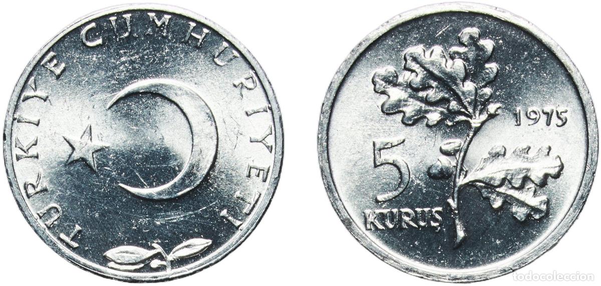 Material numism&aacute;tico: Turkey Republic 1975 1 Kuruş Aluminium (99.5% Aluminium, 0.4% Iron, 0.1% Other) Turkish State Mint