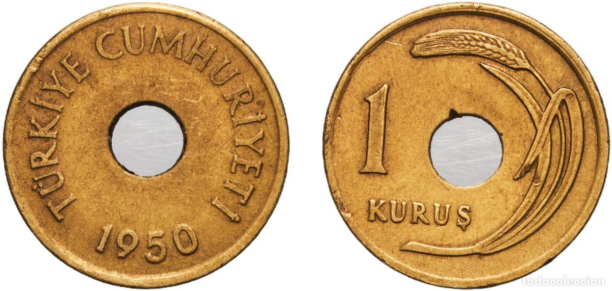 Material numism&aacute;tico: Turkey Republic 1950 1 Kuruş Brass (70% Copper, 30% Zinc) (32800000) 2.25g AU KM 881 Sch&ouml;n 397