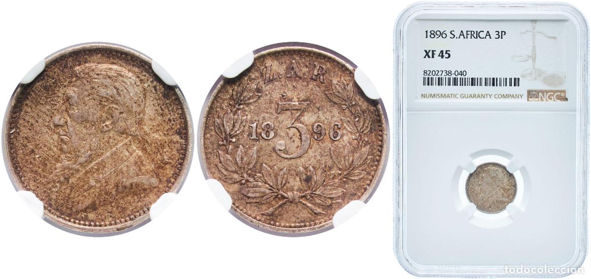 Material numism&aacute;tico: South Africa Republic 1896 3 Pence (Zuid Afrikaansche Republiek) Silver (.925) (Copper .075) Pretor