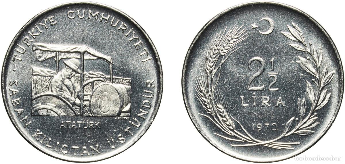 Material numism&aacute;tico: Turkey Republic 1970 2&frac12; Lira (FAO) Acmonital Turkish State Mint (159180) 9g UNC KM 896 Sch&ouml;n 422