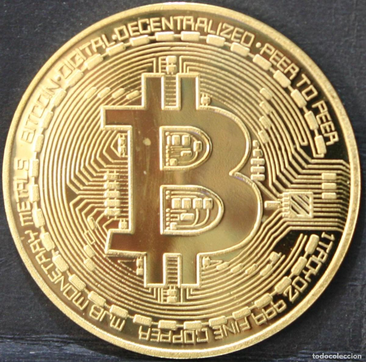 Material numism&aacute;tico: Moneda de Bitcoin dorada - Foto 1
