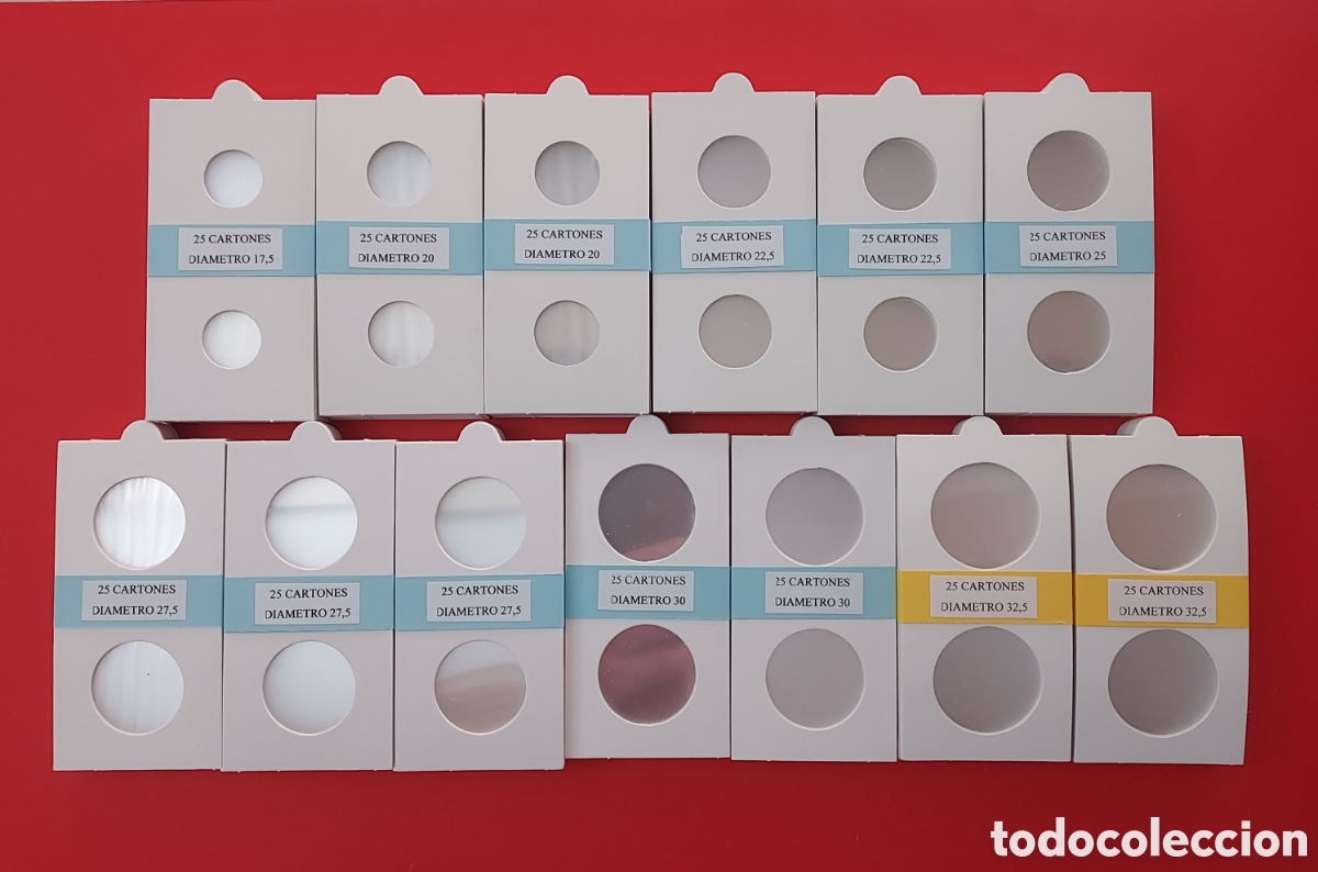 Material numism&aacute;tico: LOTE 325 CARTONES CON SOLAPA, PARA MONEDAS DE GRAPAR.
