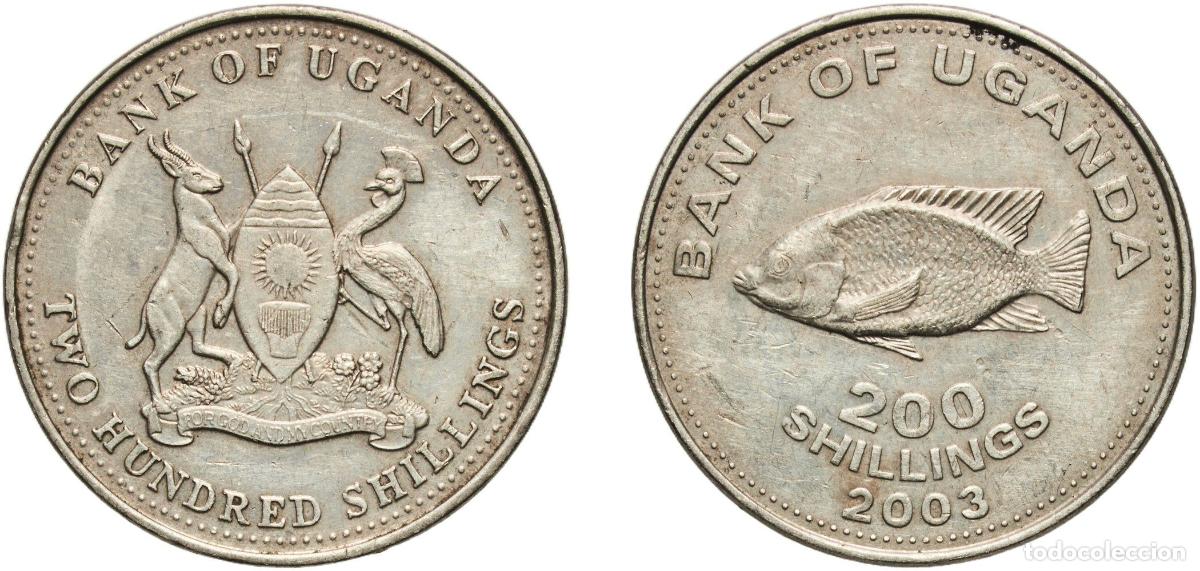 Material numism&aacute;tico: Uganda Republic 2003 200 Shillings (Non-magnetic) Copper-nickel Royal Canadian Mint 8.07g AU KM 68