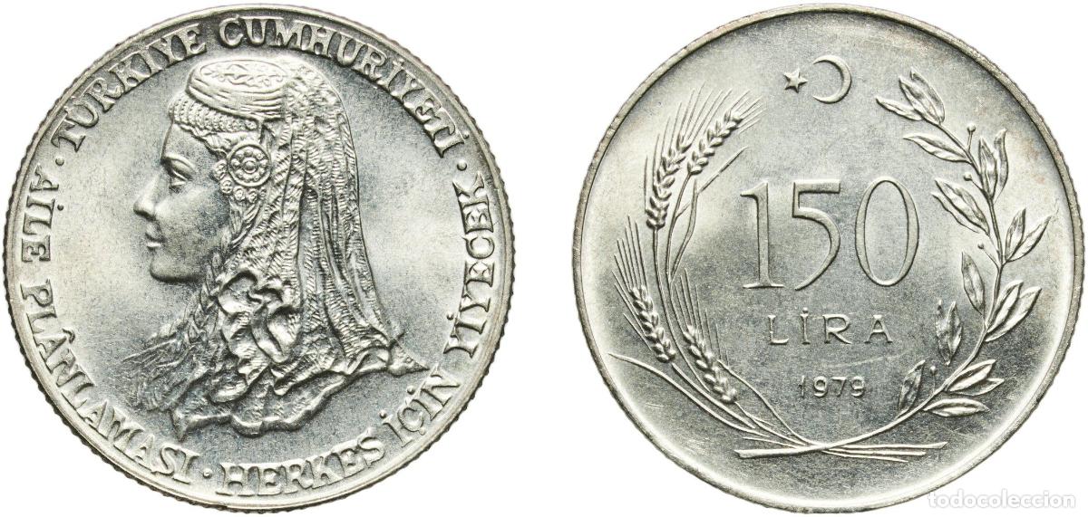 Material numism&aacute;tico: Turkey Republic 1979 150 Lira (FAO) Silver (.800) Turkish State Mint (10000) 9g UNC KM 929