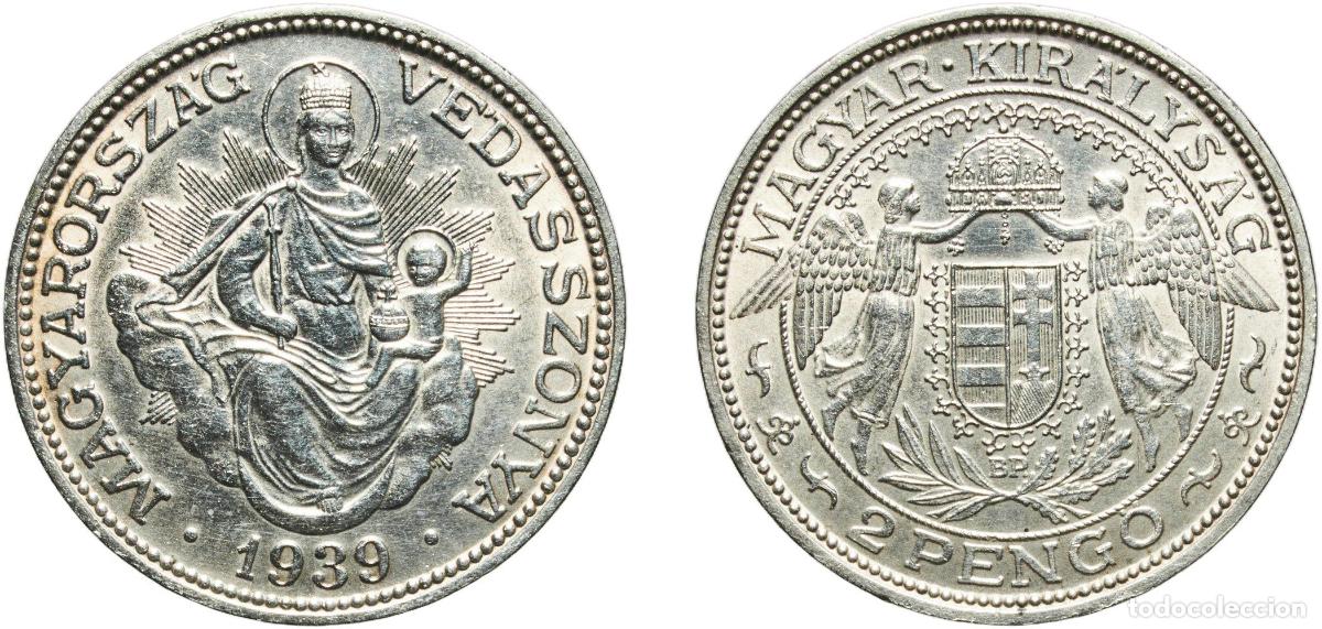 Material numism&aacute;tico: Hungary Kingdom 1939 BP 2 Pengő - Mikl&oacute;s Horthy Silver (.640) Hungarian mint (2103000) 10.03g UNC
