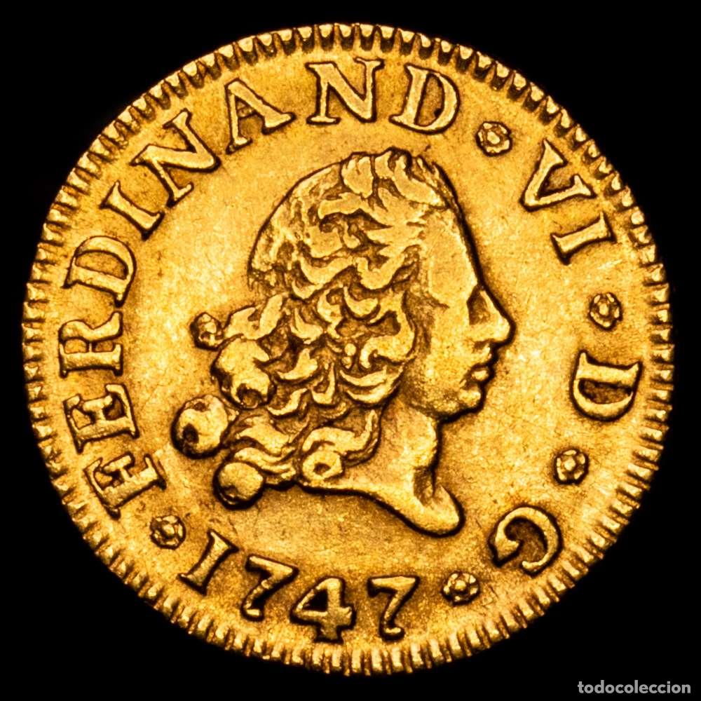 Material numism&aacute;tico: Fernando VI. (1746-1759). 1/2 Escudo. (1,78 g.). Madrid. 1747. J&middot;B. (AC 548). MBC+.