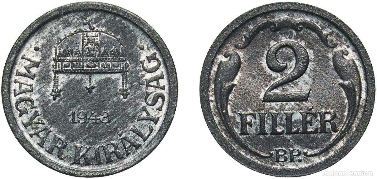Material numism&aacute;tico: Hungary Kingdom 1943 BP 2 Fill&eacute;r - Mikl&oacute;s Horthy Zinc Hungarian mint (37000000) 2g UNC KM 519 Sch&ouml;