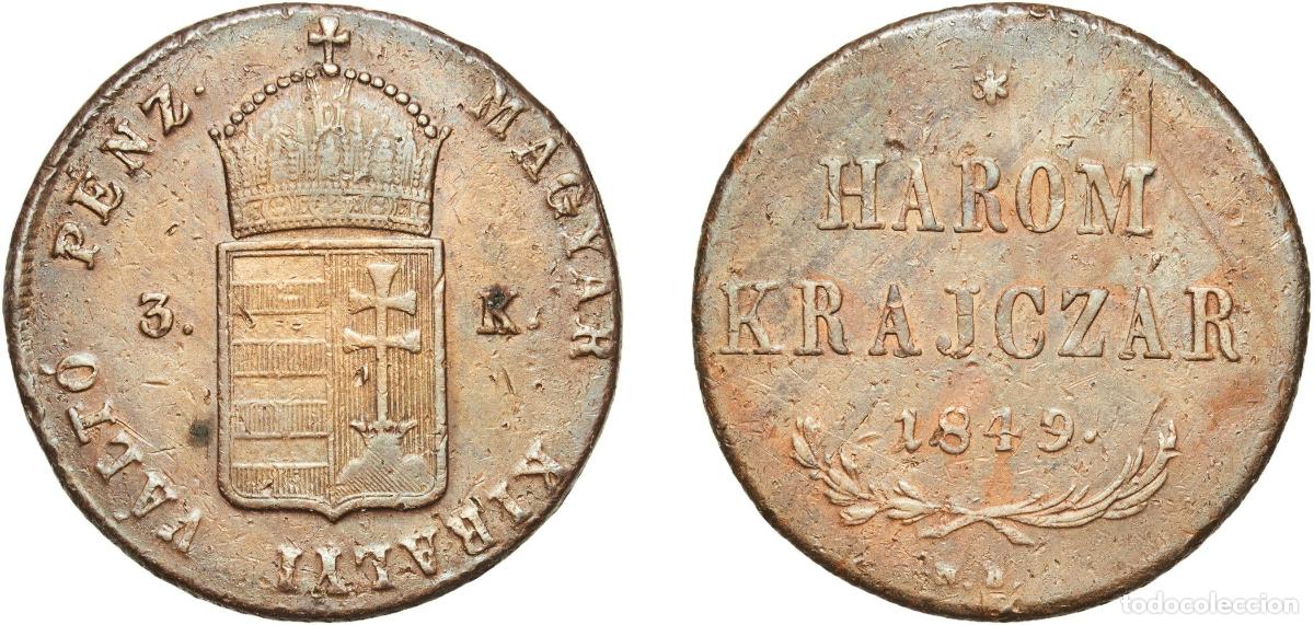 Material numism&aacute;tico: Hungary Kingdom 1849 N B 3 Kreuzers (War of Independence Coinage) Copper Baia Mare / Frauenbach / G