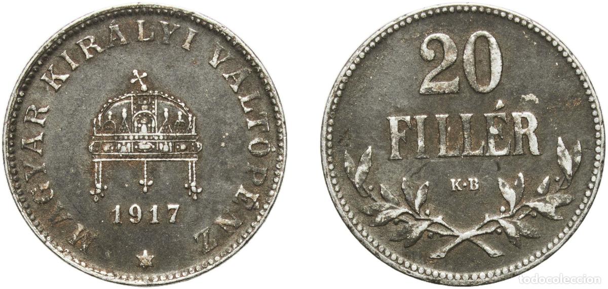 Material numism&aacute;tico: Hungary Austro-Hungarian Empire 1917 KB 20 Fill&eacute;r - Charles IV Iron Kremnica Mint 3.33g XF KM 498