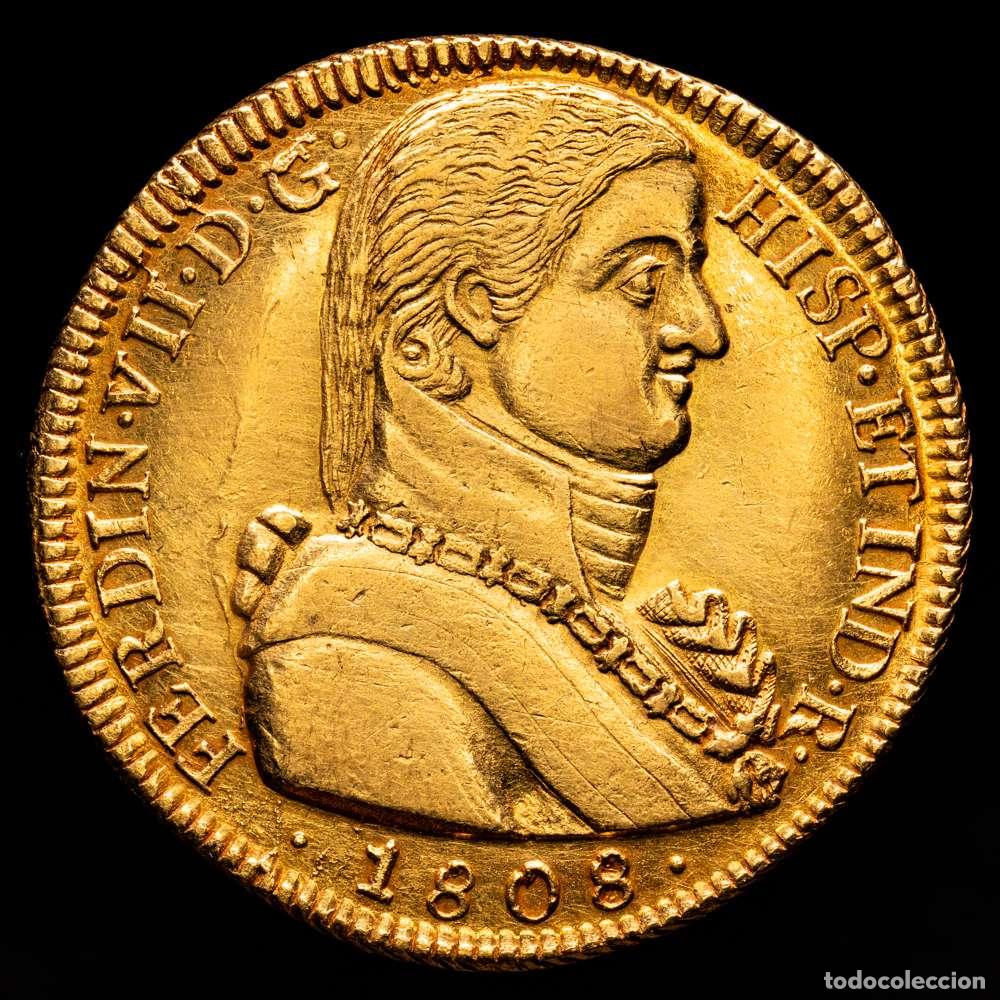 Material numism&aacute;tico: Fernando VII. 8 Escudos. (27,01 g.). Santiago. 1808. F&middot;J.