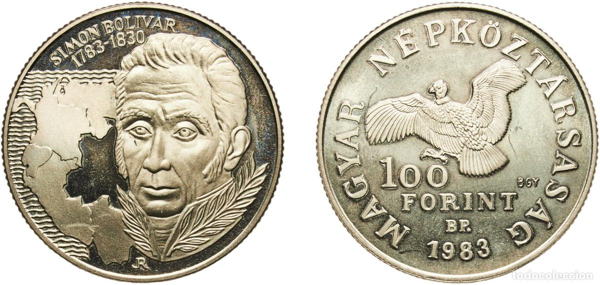 Material numism&aacute;tico: Hungary People's Republic 1983 BP. 100 Forint (Simon Bolivar) Nickel brass Hungarian mint (10000) 1