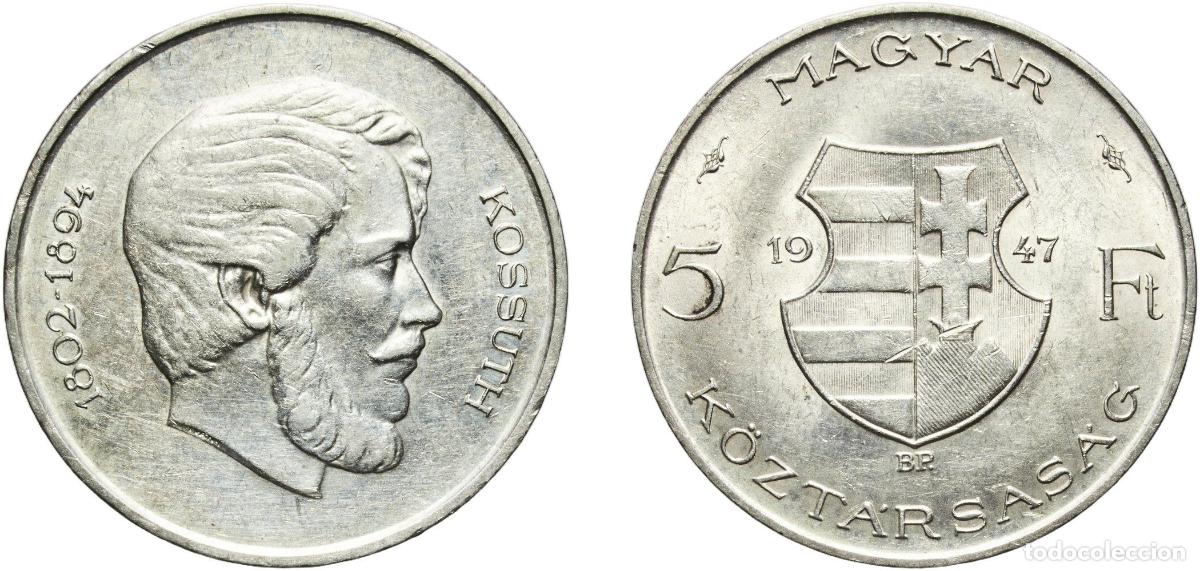 Material numism&aacute;tico: Hungary Republic 1947 BP. 5 Forint (Lajos Kossuth) Silver (.500) Hungarian mint (10004252) 12.09g A