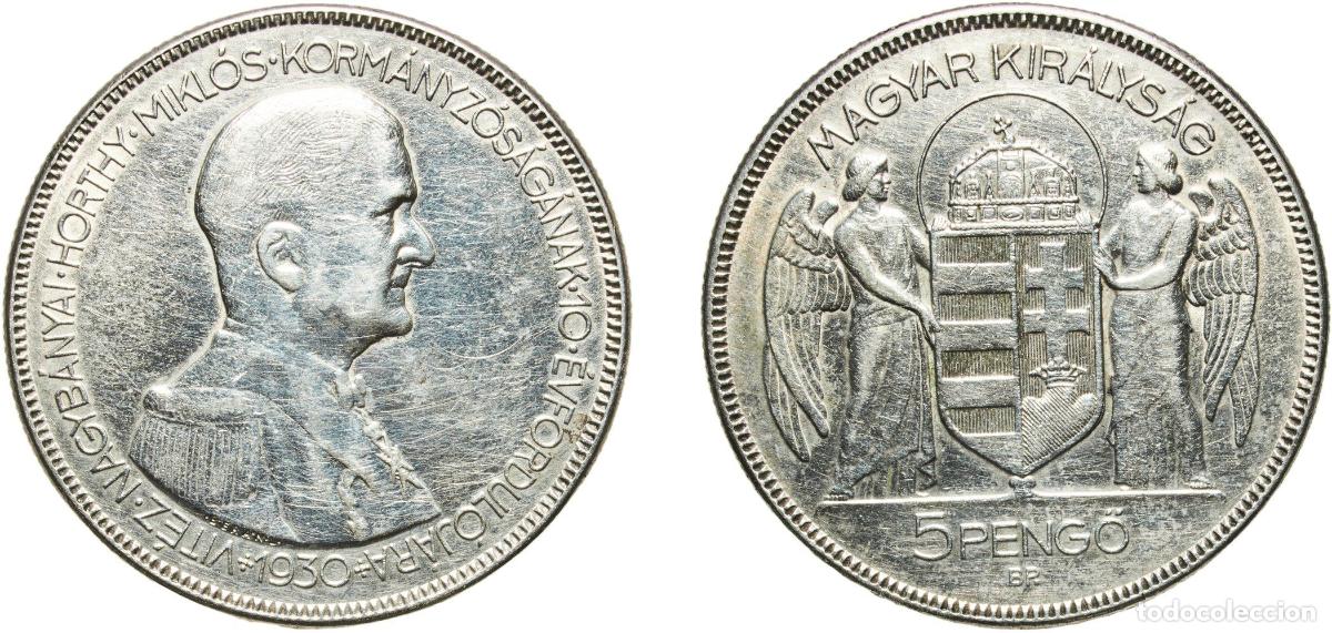 Material numism&aacute;tico: Hungary Kingdom 1930 BP 5 Pengő - Mikl&oacute;s Horthy (Regency) Silver (.640) Hungarian mint (3650000) 24