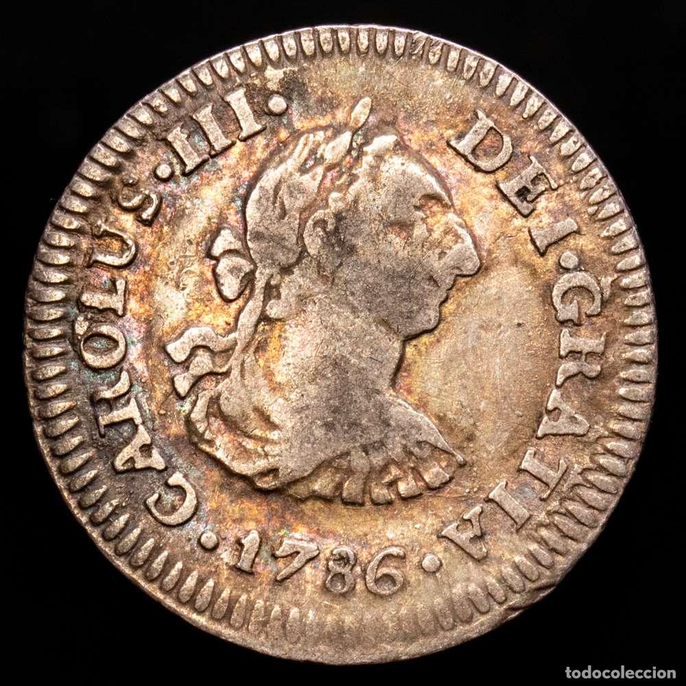 Material numism&aacute;tico: Carlos III (1759-1788). 1/2 real. 1786. M&eacute;xico. FM. (Cal-215). Ag. 1,55 g. MBC.