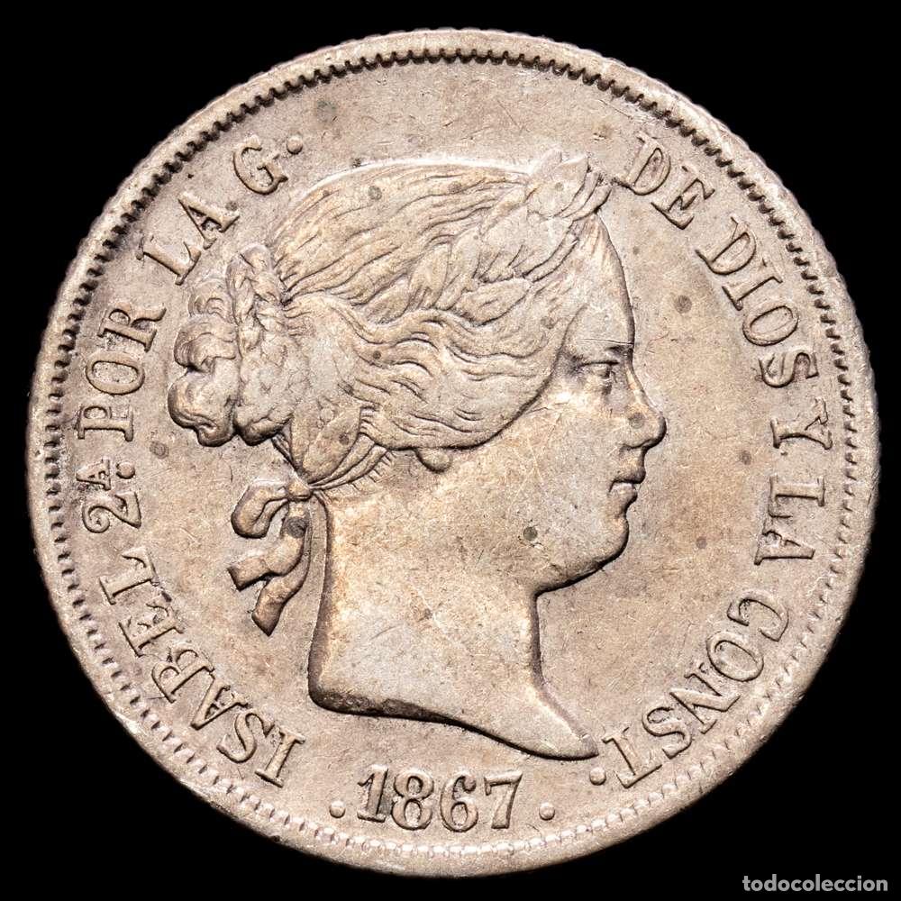 Material numism&aacute;tico: Isabel II (1833-1868). 40 c&eacute;ntimos de escudo. 1867. Madrid. (Cal-502). Ag. 5,08 g. MBC.