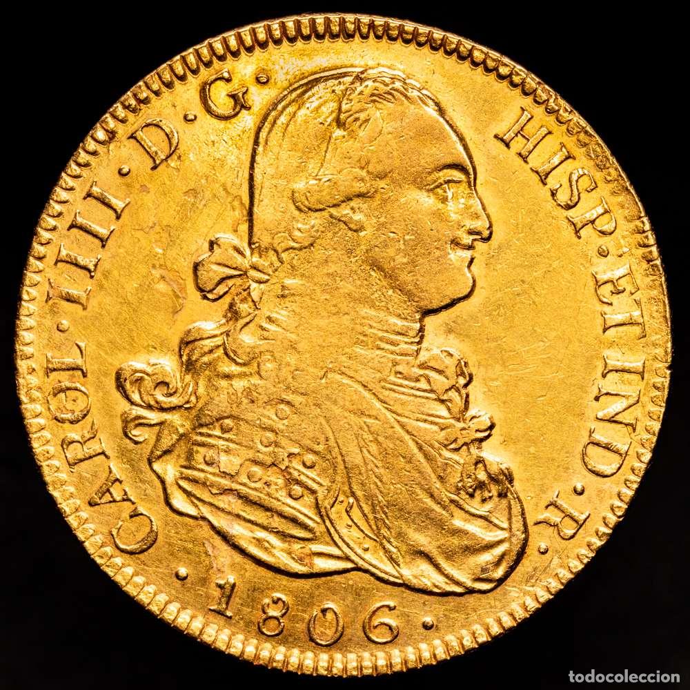 Material numism&aacute;tico: Carlos IV. 8 Escudos. Potos&iacute;. 1806. P&middot;J. (AC. 1712) (Cal.Onza 1106). Escaso. 27,01 gramos. MBC+.