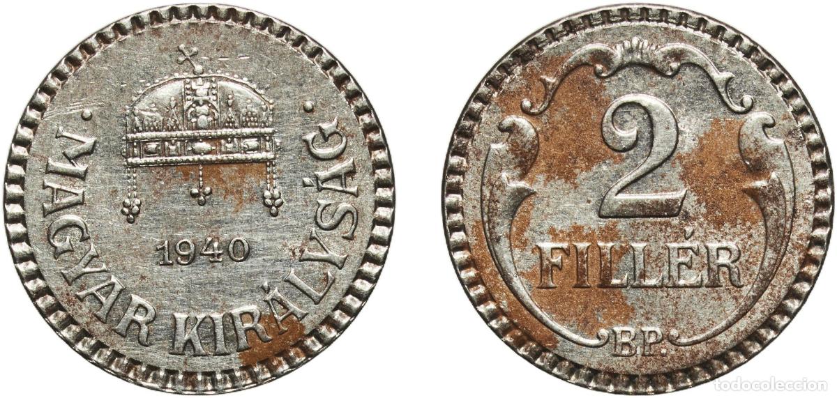 Material numism&aacute;tico: Hungary Kingdom 1940 BP 2 Fill&eacute;r - Mikl&oacute;s Horthy Steel Hungarian mint (78000000) 3.3g AU KM 518.2
