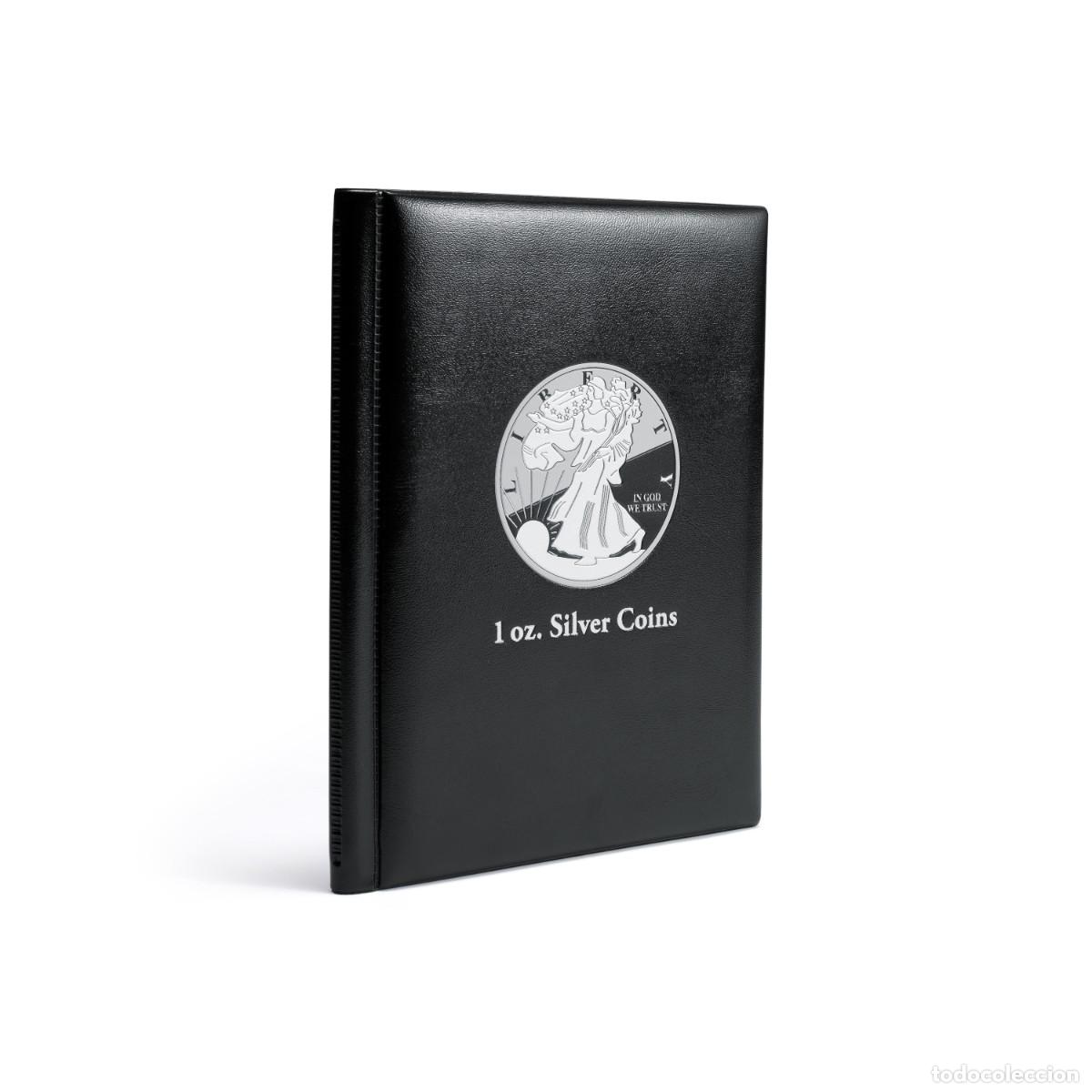 Material numism&aacute;tico: &Aacute;lbum de bolsillo Route para 48 monedas de plata de hasta 41 mm de di&aacute;metro, negro