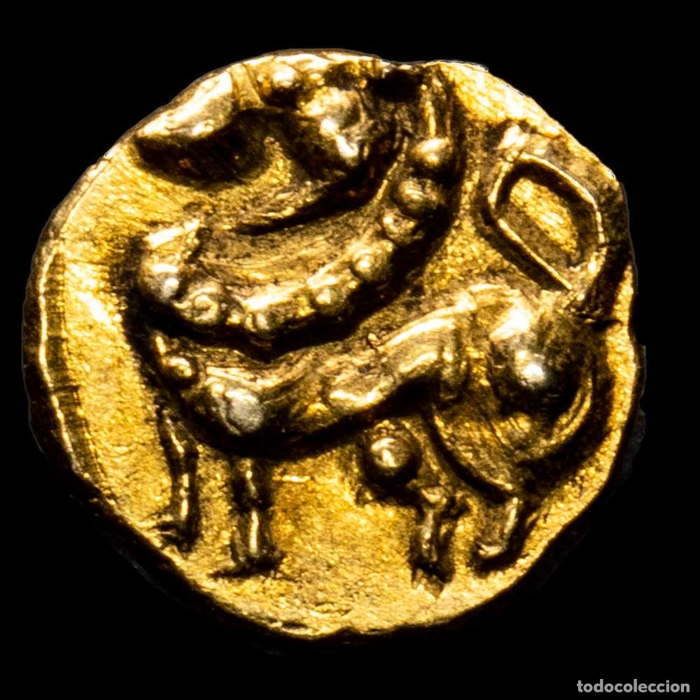 Material numism&aacute;tico: India - Jmnig. Gold Fanan. (0,33 g.). 1800's. Mitch # 601. UNC. Unusual gold Fanan. Very rare type