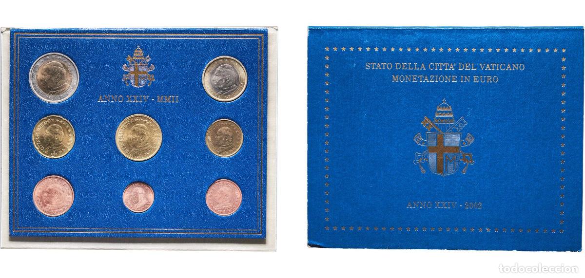Material numism&aacute;tico: Vatican City City State 2002 R Euro set with 8 coins - John Paul II Bimetallic: nickel brass clad n