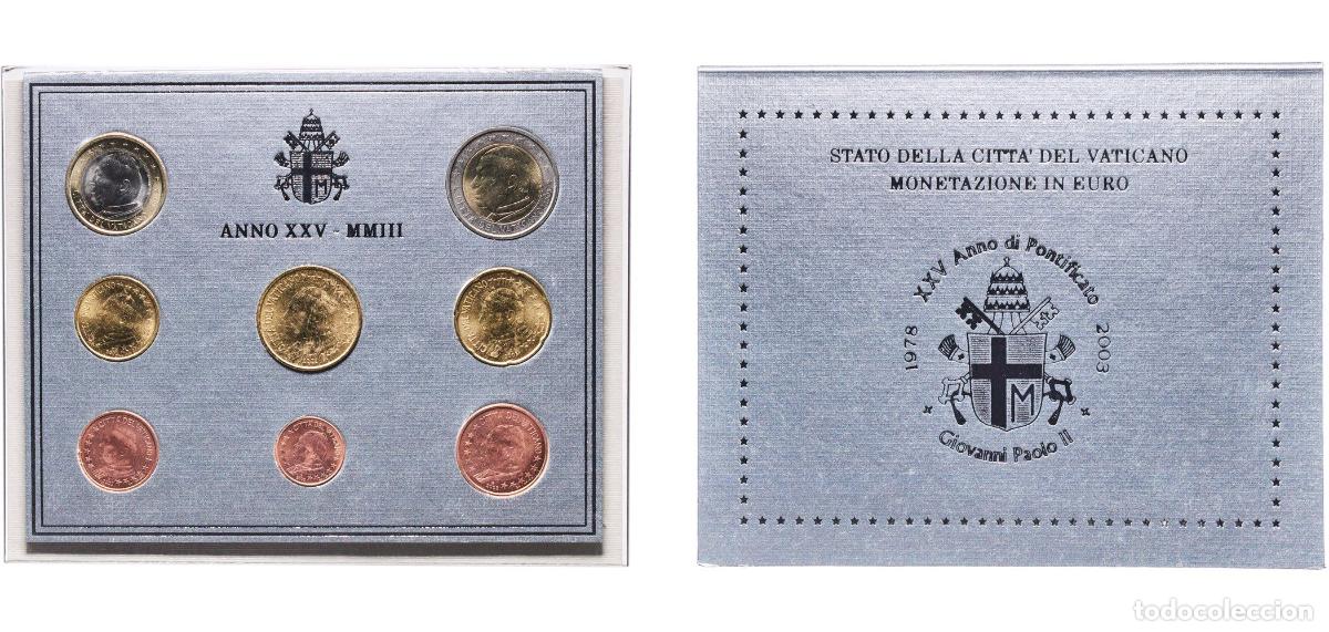 Material numism&aacute;tico: Vatican City City State 2003 R Euro set with 8 coins - John Paul II Bimetallic: nickel brass clad n