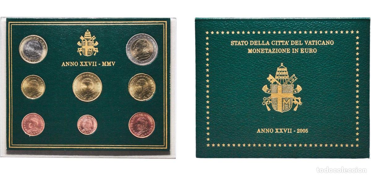 Material numism&aacute;tico: Vatican City City State 2005 R Euro set with 8 coins - John Paul II Bimetallic: nickel brass clad n
