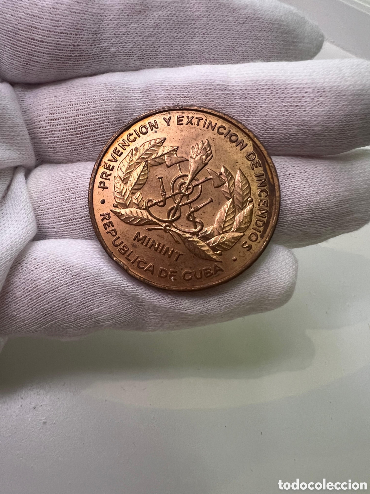 Material numism&aacute;tico: L147P1.Cuba,placa-medalla bomberos de Cuba - Foto 2