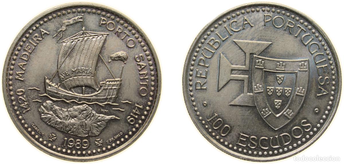 Material numism&aacute;tico: Portugal Third Republic 1989 INCM 100 Escudos (Madeira and Porto Santo) Copper-nickel Lisbon Mint (