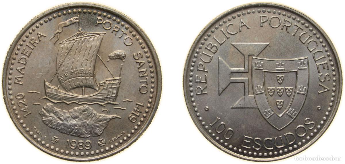 Material numism&aacute;tico: Portugal Third Republic 1989 INCM 100 Escudos (Madeira and Porto Santo) Copper-nickel Lisbon Mint (