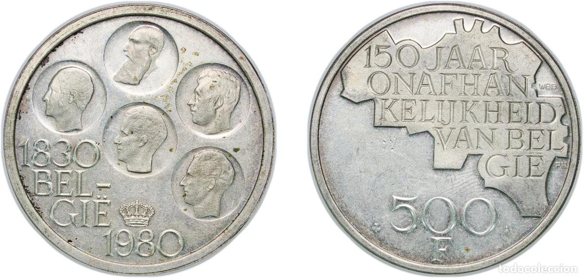 Material numism&aacute;tico: Belgium Kingdom 1980 500 Francs (Independence; Dutch text) Silver (.925) clad copper-nickel (7.5% c