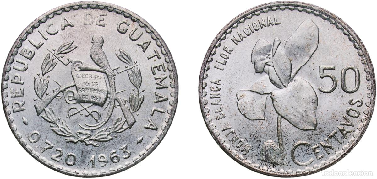 Material numism&aacute;tico: Guatemala Republic 1963 50 Centavos Original luster Silver (.720) (Copper .280) Casa de Moneda de G
