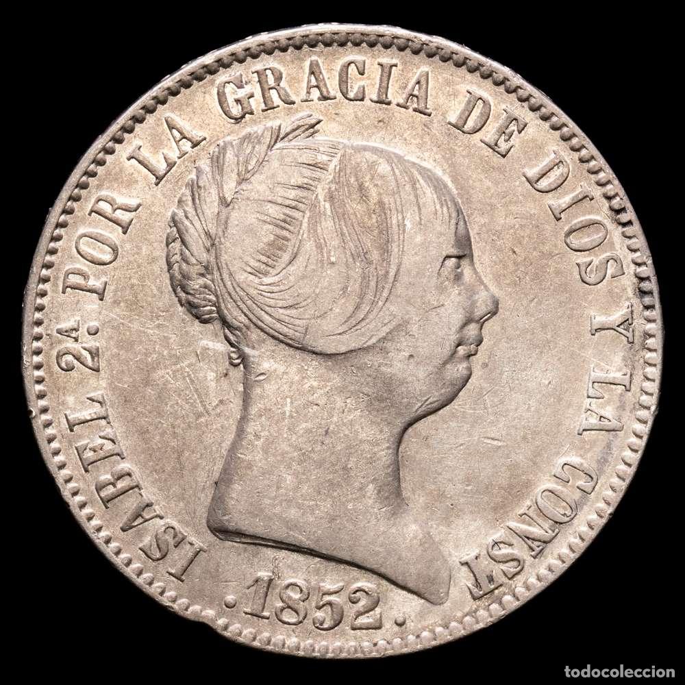 Material numism&aacute;tico: Isabel II (1833-1868). 10 reales. 1852. Madrid. (Cal-526). Ag. 12,90 g. Ligero tono. MBC.