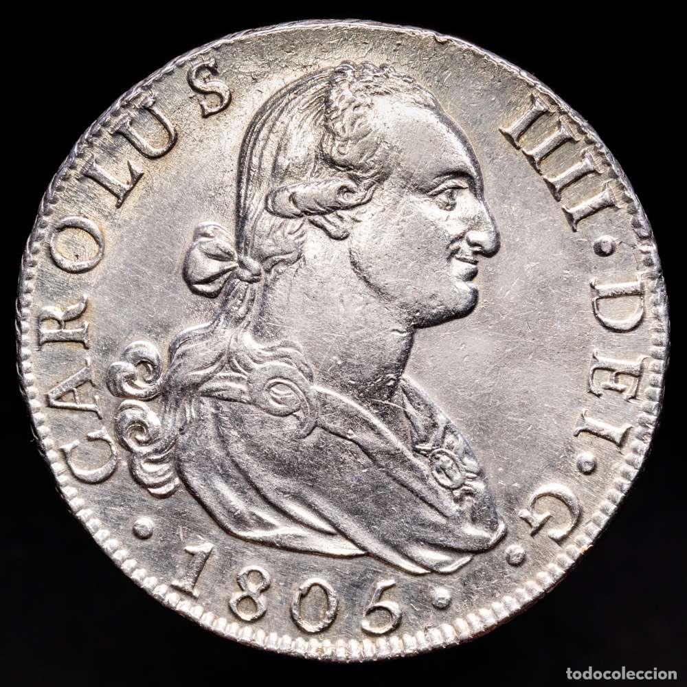 Material numism&aacute;tico: Carlos IV (1788-1808). 8 reales. 1805. Madrid. FA. (Cal-943). Ag. 27,12 gramos. EBC/EBC+.