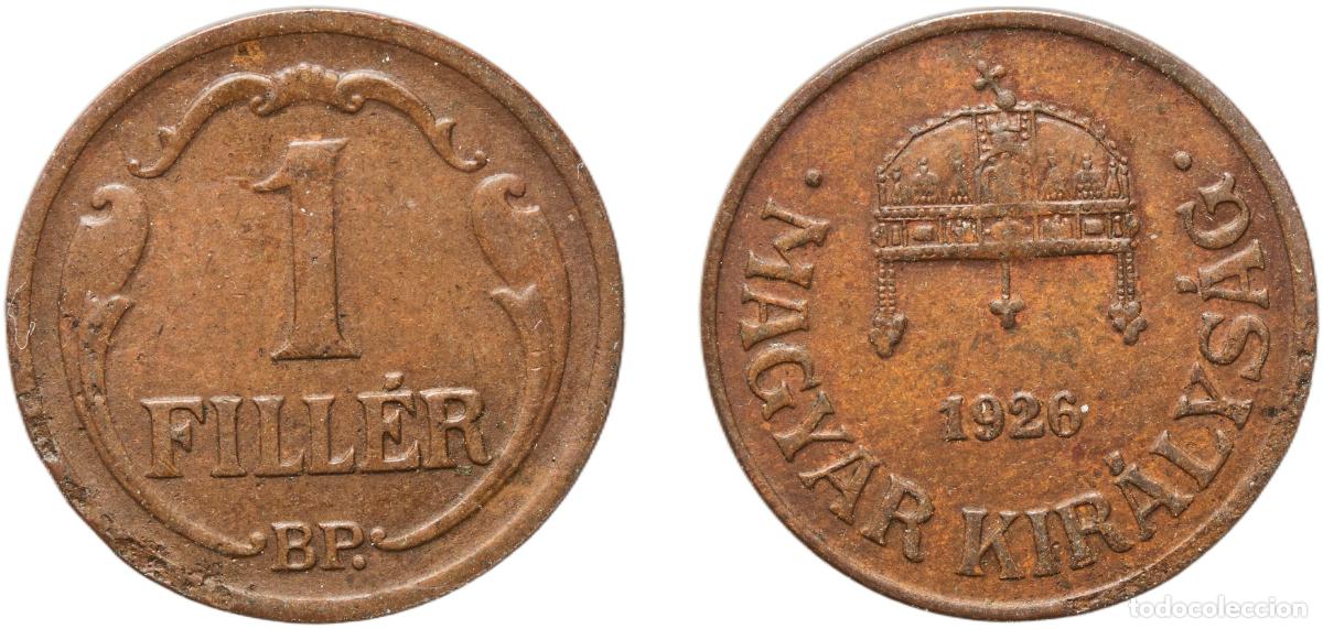 Material numism&aacute;tico: Hungary 1926 BP 1 Fill&eacute;r - Mikl&oacute;s Horthy Bronze Hungarian mint (6471003) 1.66g XF KM 505 Sch&ouml;n 17