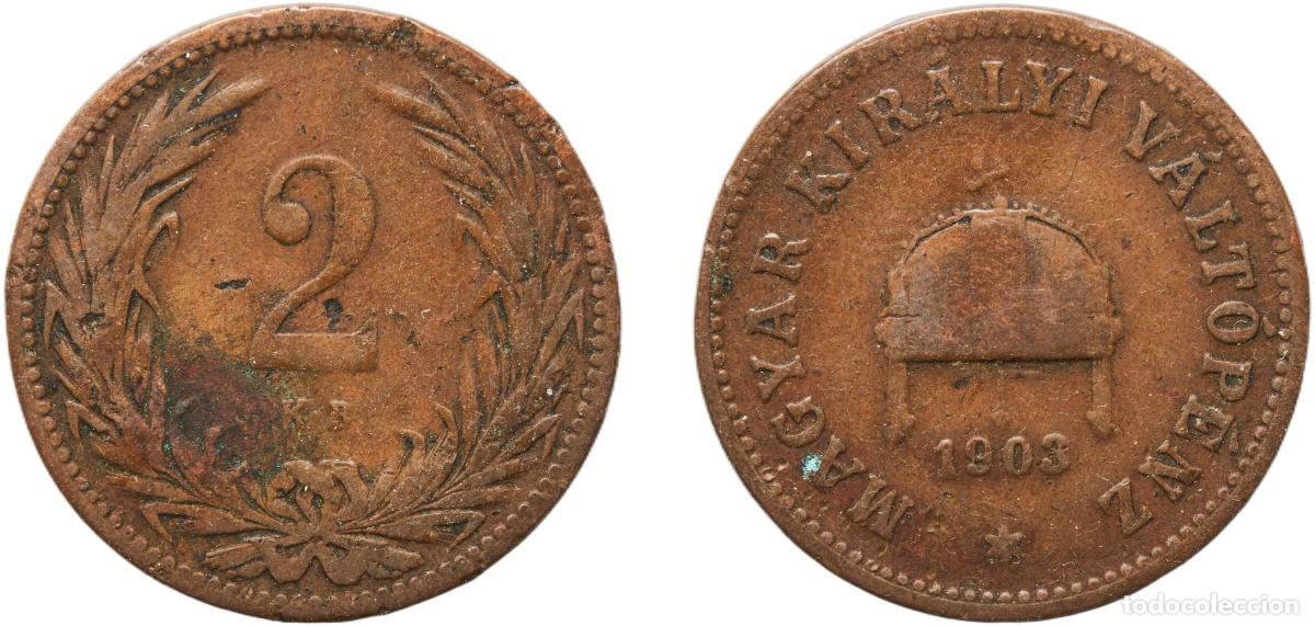 Material numism&aacute;tico: Hungary Austro-Hungarian Empire 1903 KB 2 Fill&eacute;r Bronze Kremnica / K&ouml;rm&ouml;cb&aacute;nya / Kremnitz Mint (405