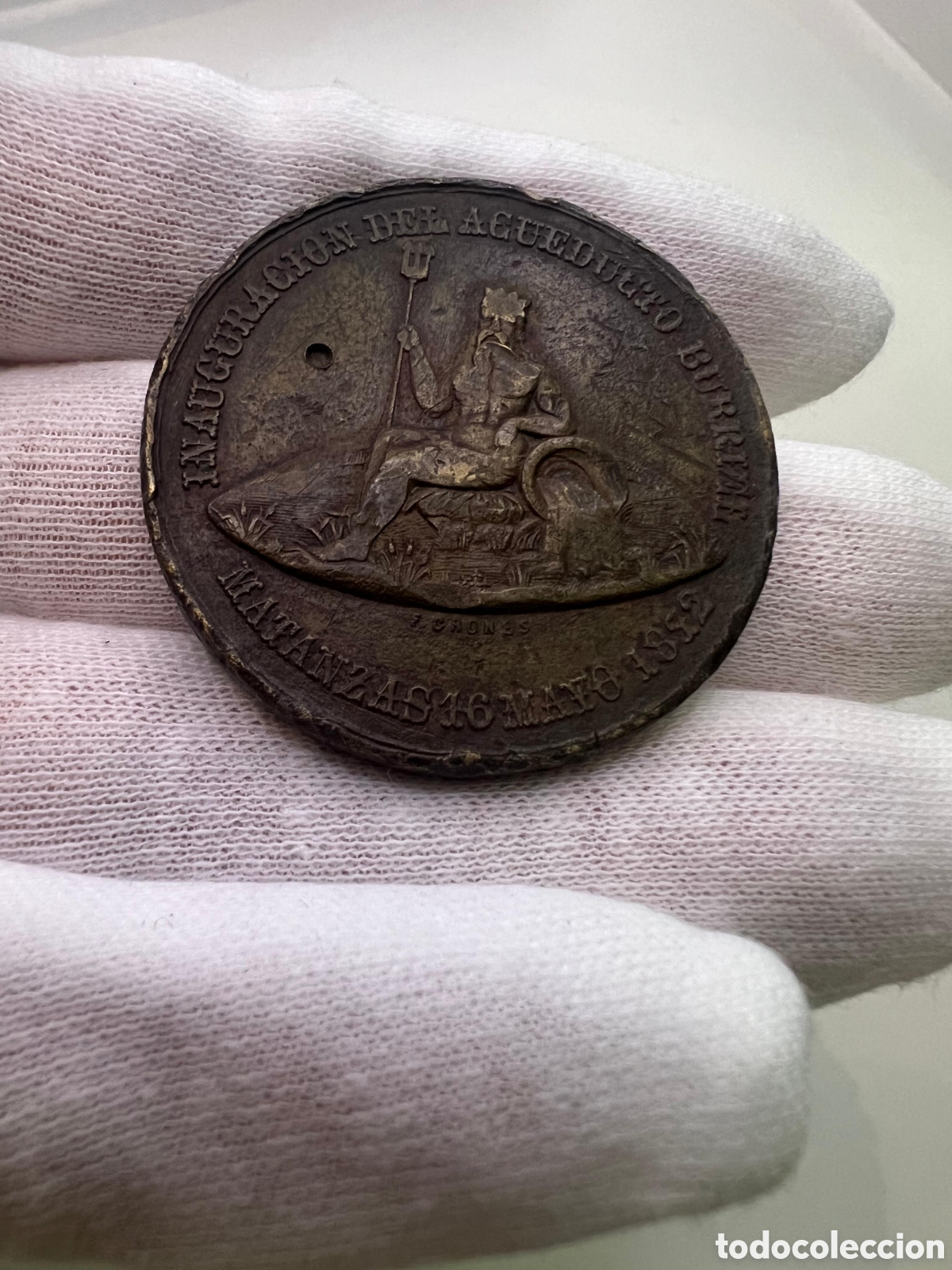 Material numism&aacute;tico: Cuba,medalla o placa Acueducto de Matanzas