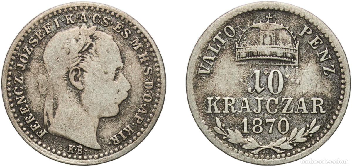 Material numism&aacute;tico: Hungary Austro-Hungarian Empire 1870 KB 10 Kreuzers - Francis Joseph I Billon (.400 silver) Kremnic