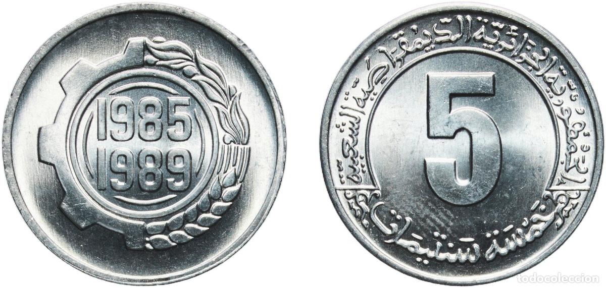 Material numism&aacute;tico: Algeria People's Democratic Republic 1985 5 Centimes (FAO) Aluminium (95% Aluminium, 5% Magnesium)