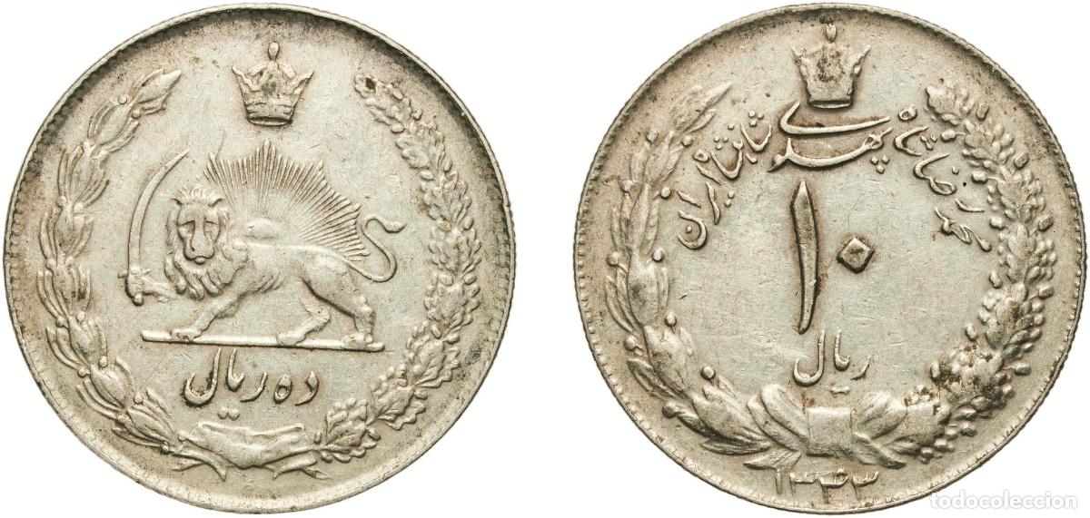 Material numism&aacute;tico: Iran Empire AH1333 (1954) 10 Rials - Mohammad Rezā Pahlavī Copper-nickel (75% Copper, 25% Nickel)