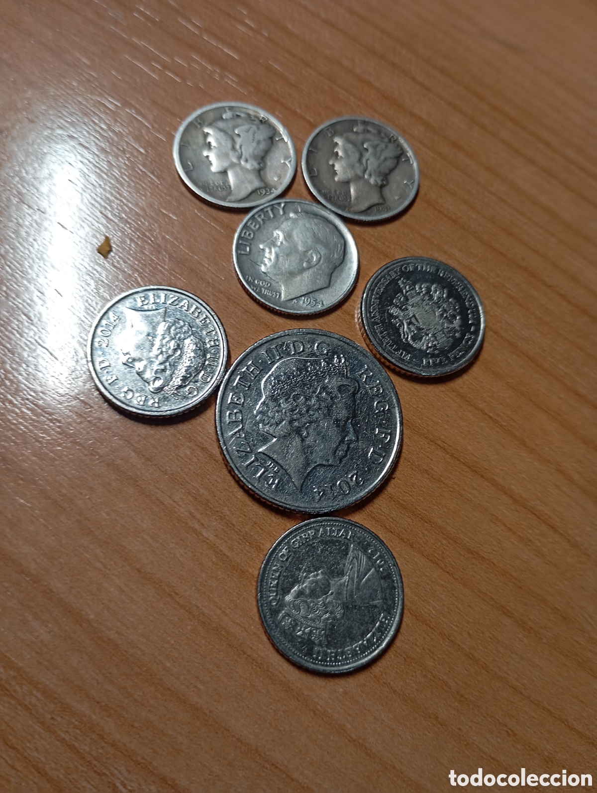 Material numism&aacute;tico: Monedas plata u.s.a. y Elisabeth ii