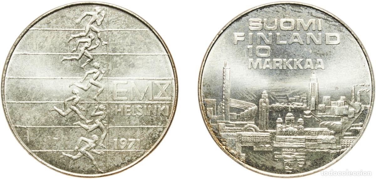 Material numism&aacute;tico: Finland Republic 1971 S-H 10 Markkaa (Athletic Championships) Silver (.500) (Copper .450, Zinc .050