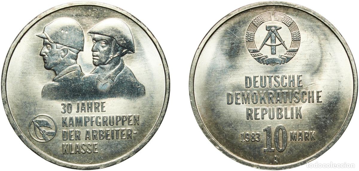 Material numism&aacute;tico: Germany German Democratic Republic Democratic republic 1983 A 10 Mark (Kampfgruppen) Nickel brass B