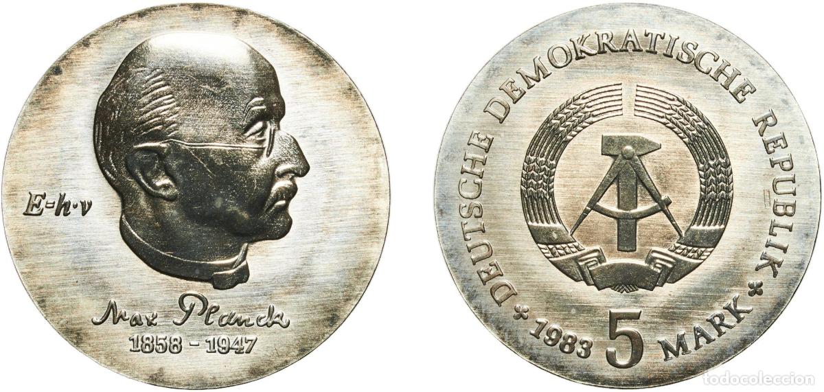 Material numism&aacute;tico: Germany German Democratic Republic Democratic republic 1983 5 Mark (Max Planck) Nickel brass Berlin