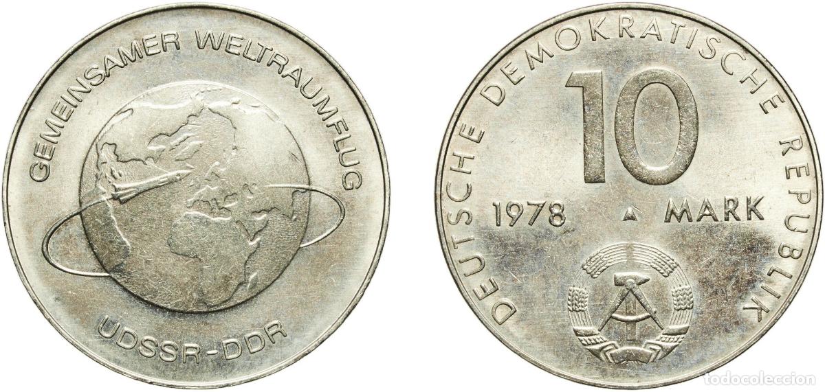 Material numism&aacute;tico: Germany German Democratic Republic Democratic republic 1978 A 10 Mark (USSR-GDR joint flight) Nicke