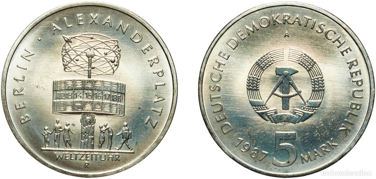 Material numism&aacute;tico: Germany German Democratic Republic Democratic republic 1987 A 5 Mark (750 years Berlin - Alexanderp