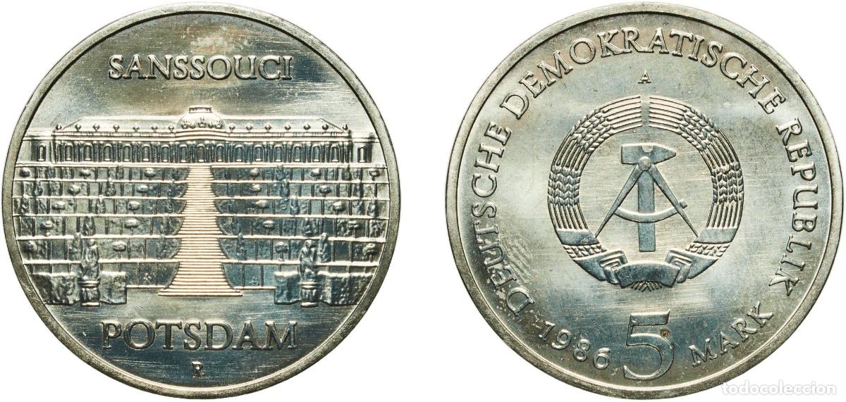 Material numism&aacute;tico: Germany German Democratic Republic Democratic republic 1986 A 5 Mark (Sanssouci Palace of Potsdam)